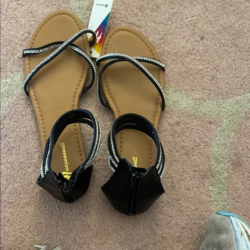 Black Rhinestone Sandals